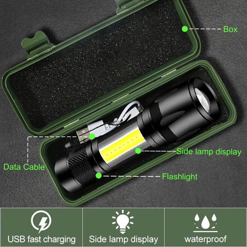 Zoom Flashlight Torch Light