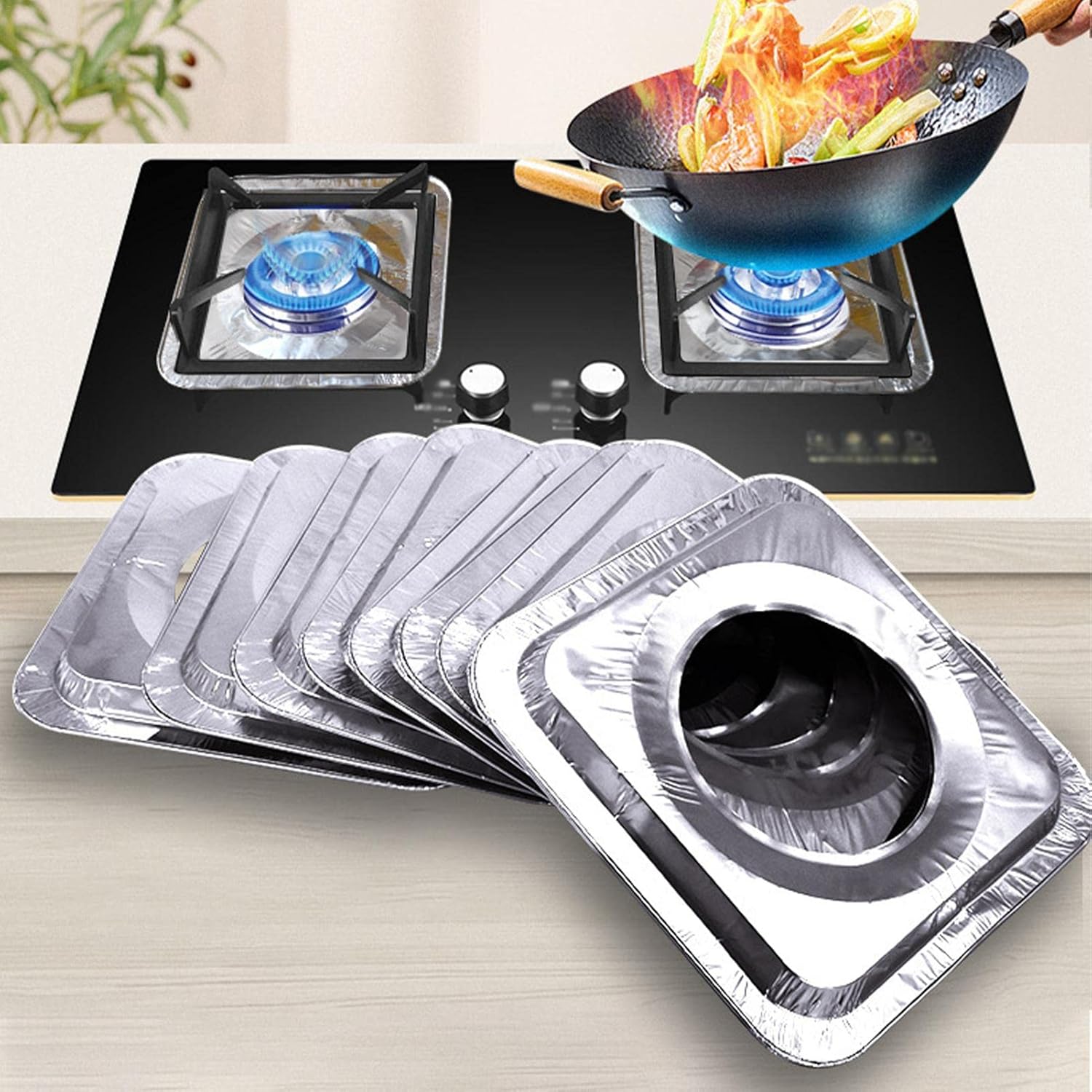 10pcs Stove Top Cover Aluminum Foil