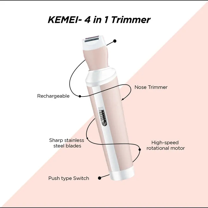 Kemei 4 in 1 Lady Trimmer, epilator Shaver
